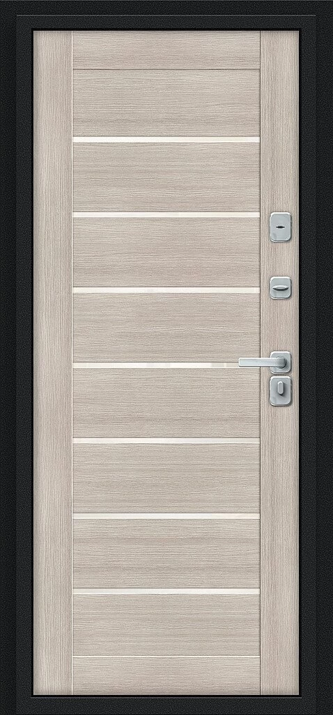 Входная дверь Thermo Техно Декор-2 Букле черное/Cappuccino Veralinga BR5309
