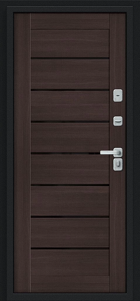 Фото Входная дверь Thermo Техно Декор-2 Букле черное/Wenge Veralinga BR5307 внутренняя сторона